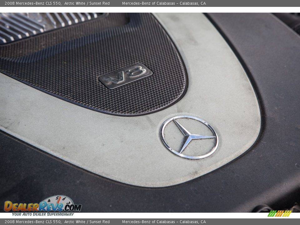 2008 Mercedes-Benz CLS 550 Arctic White / Sunset Red Photo #26