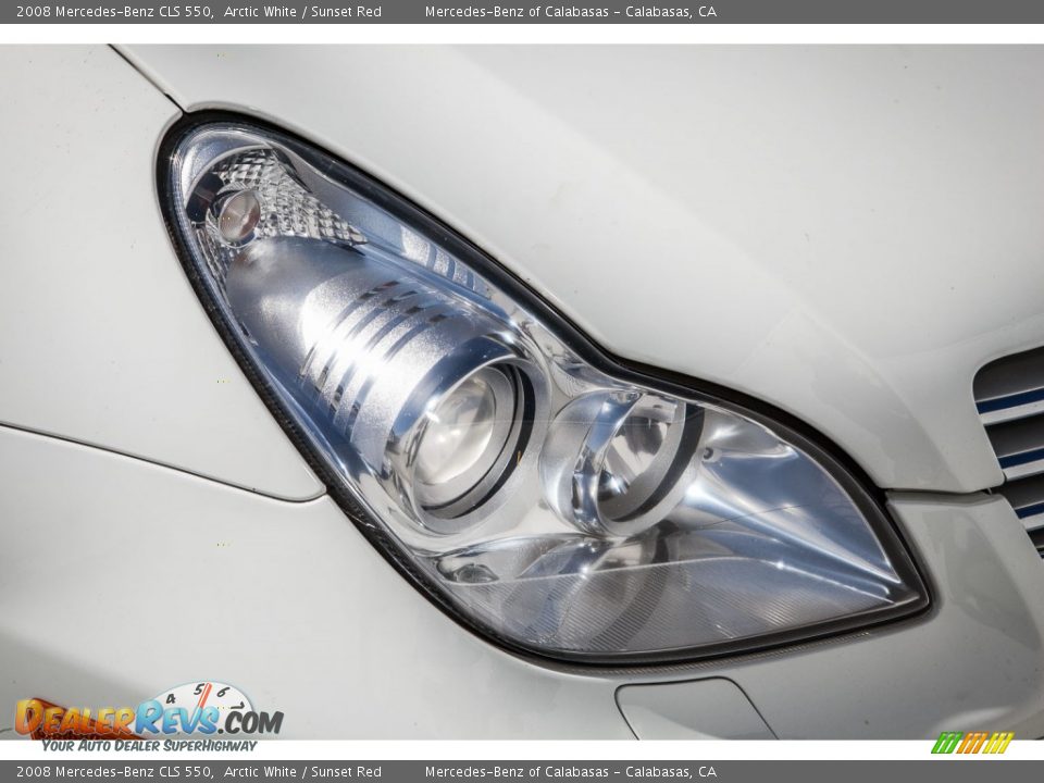 2008 Mercedes-Benz CLS 550 Arctic White / Sunset Red Photo #27