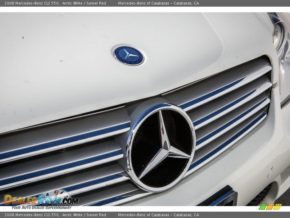 2008 Mercedes-Benz CLS 550 Arctic White / Sunset Red Photo #28