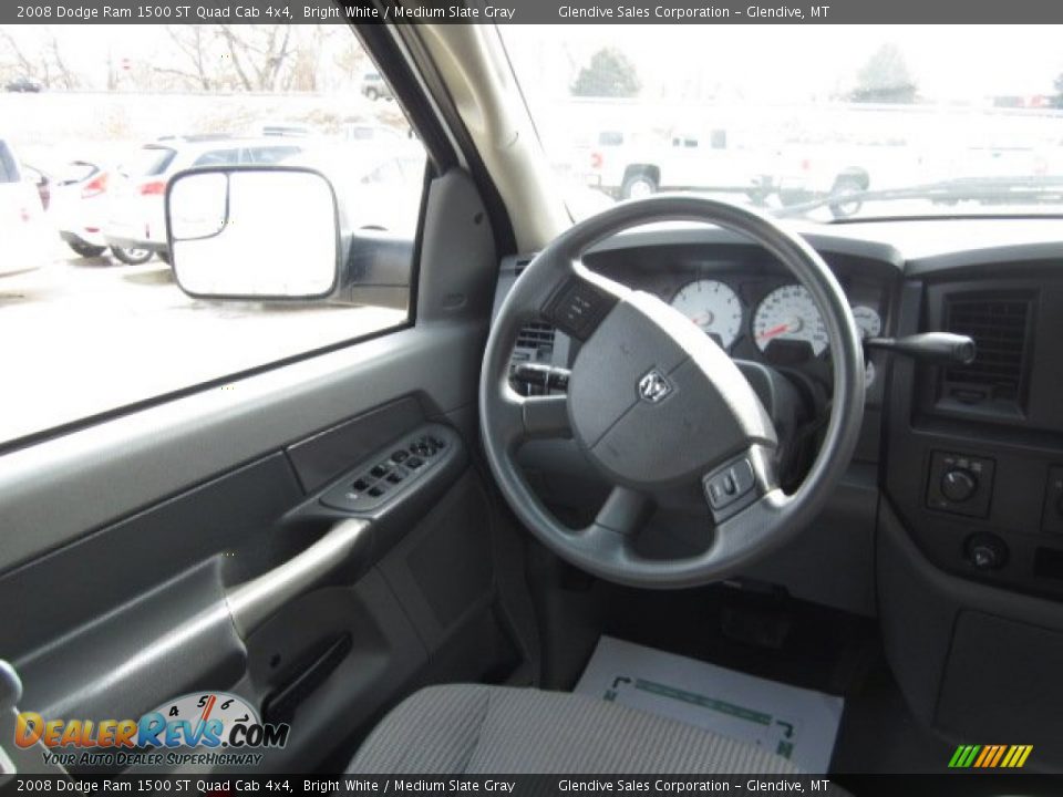 2008 Dodge Ram 1500 ST Quad Cab 4x4 Bright White / Medium Slate Gray Photo #13