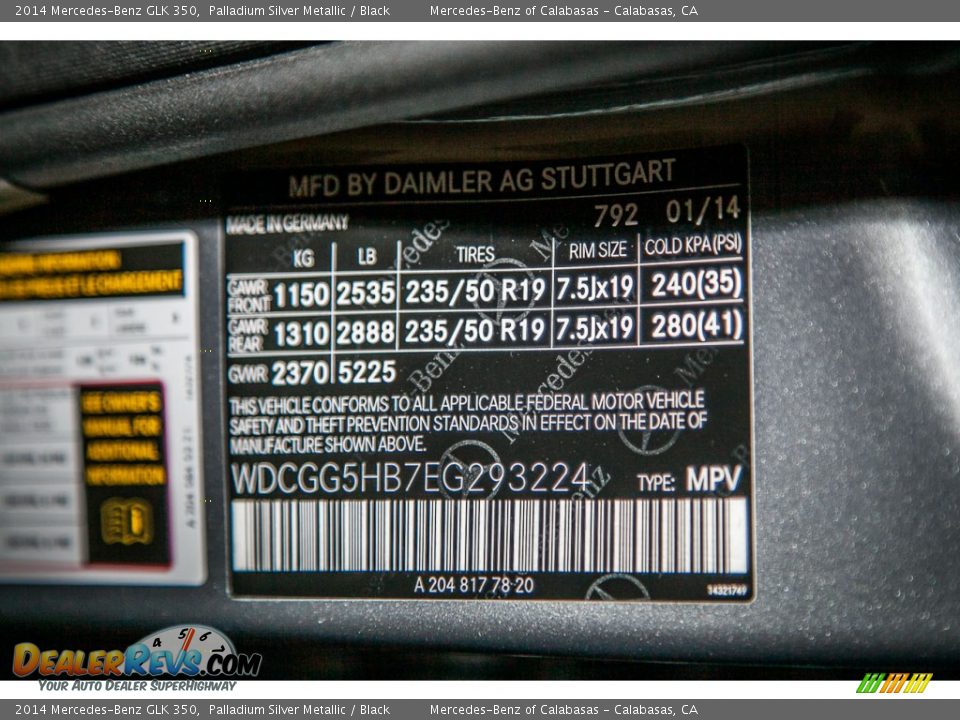 2014 Mercedes-Benz GLK 350 Palladium Silver Metallic / Black Photo #7