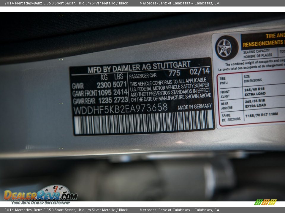 2014 Mercedes-Benz E 350 Sport Sedan Iridium Silver Metallic / Black Photo #7