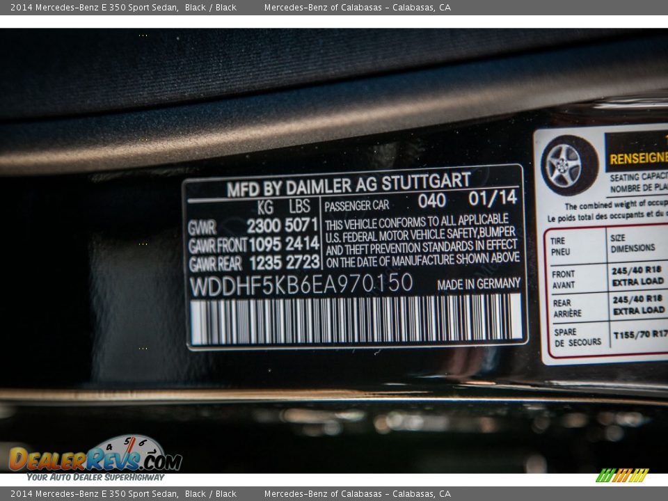 2014 Mercedes-Benz E 350 Sport Sedan Black / Black Photo #7
