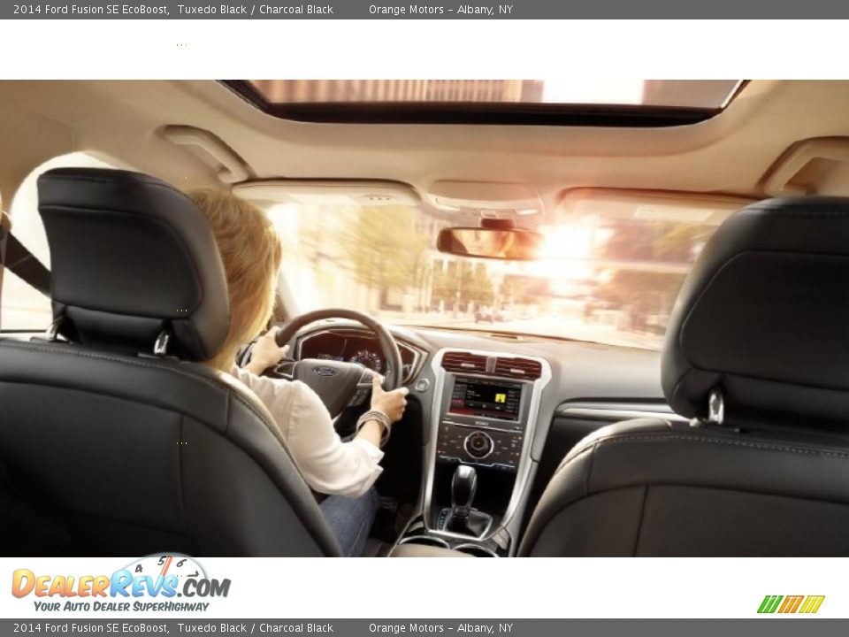 2014 Ford Fusion SE EcoBoost Tuxedo Black / Charcoal Black Photo #7