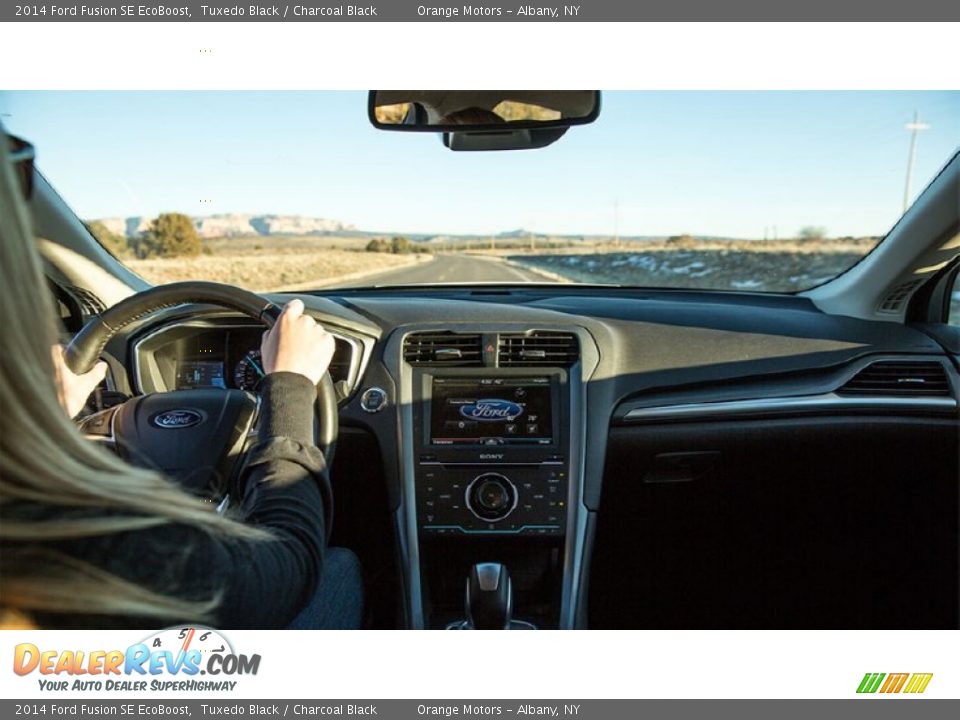 2014 Ford Fusion SE EcoBoost Tuxedo Black / Charcoal Black Photo #21
