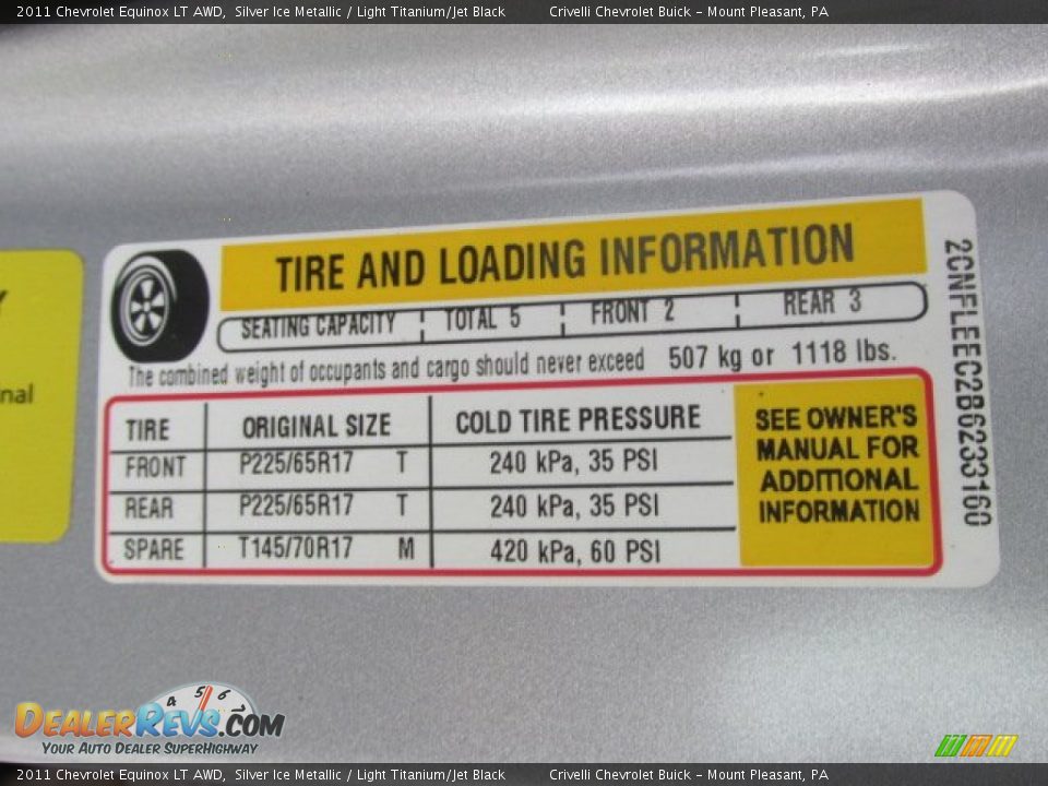2011 Chevrolet Equinox LT AWD Silver Ice Metallic / Light Titanium/Jet Black Photo #31