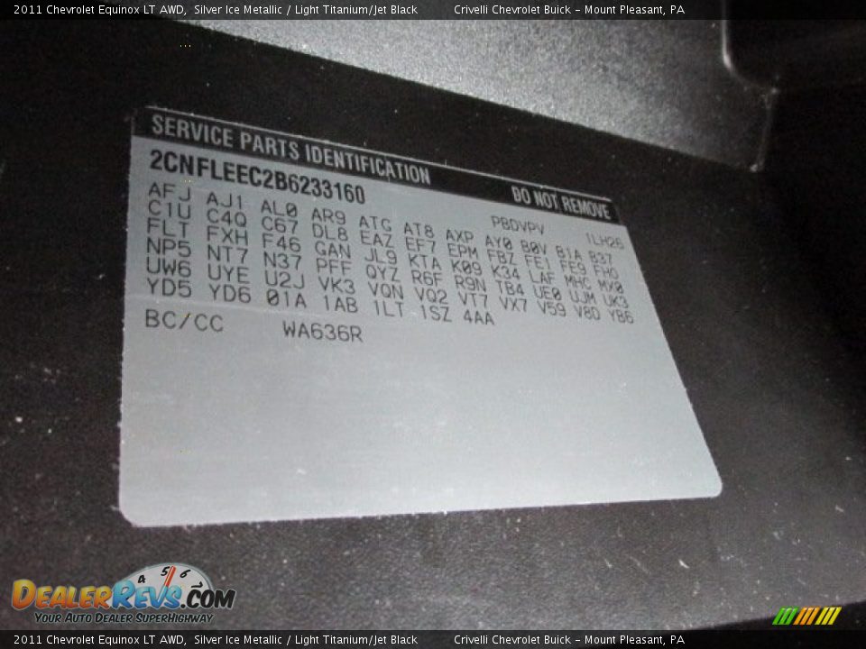2011 Chevrolet Equinox LT AWD Silver Ice Metallic / Light Titanium/Jet Black Photo #33