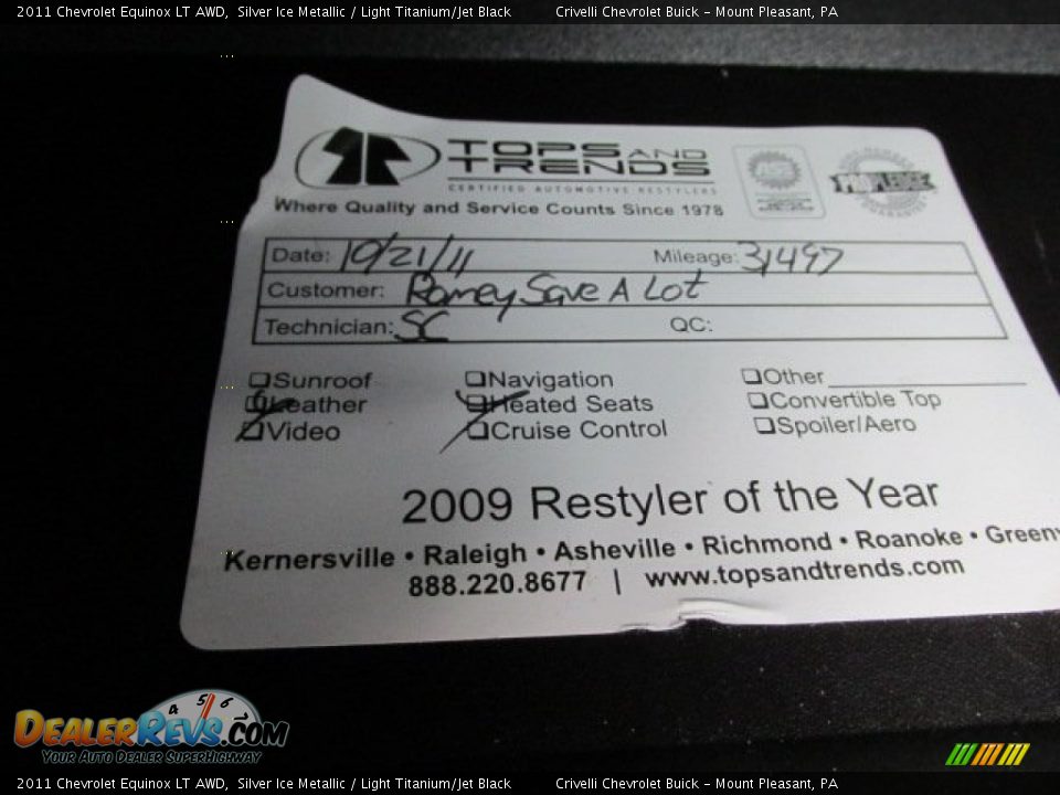 2011 Chevrolet Equinox LT AWD Silver Ice Metallic / Light Titanium/Jet Black Photo #34