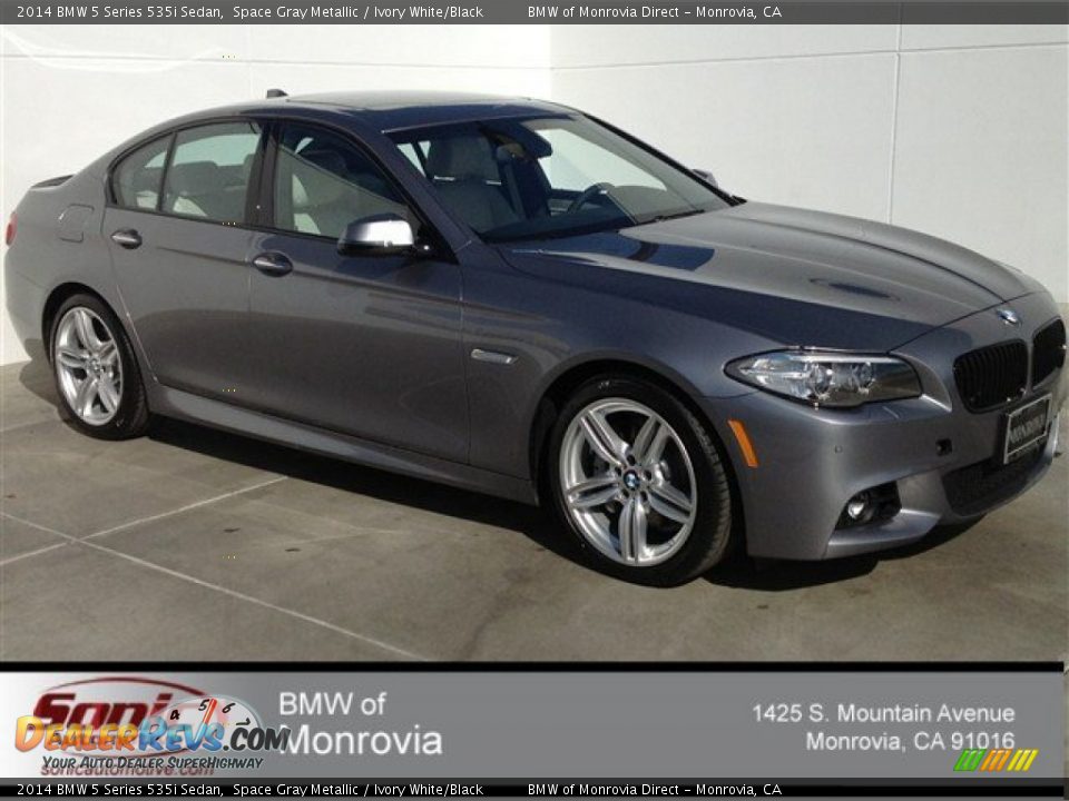 2014 BMW 5 Series 535i Sedan Space Gray Metallic / Ivory White/Black Photo #1
