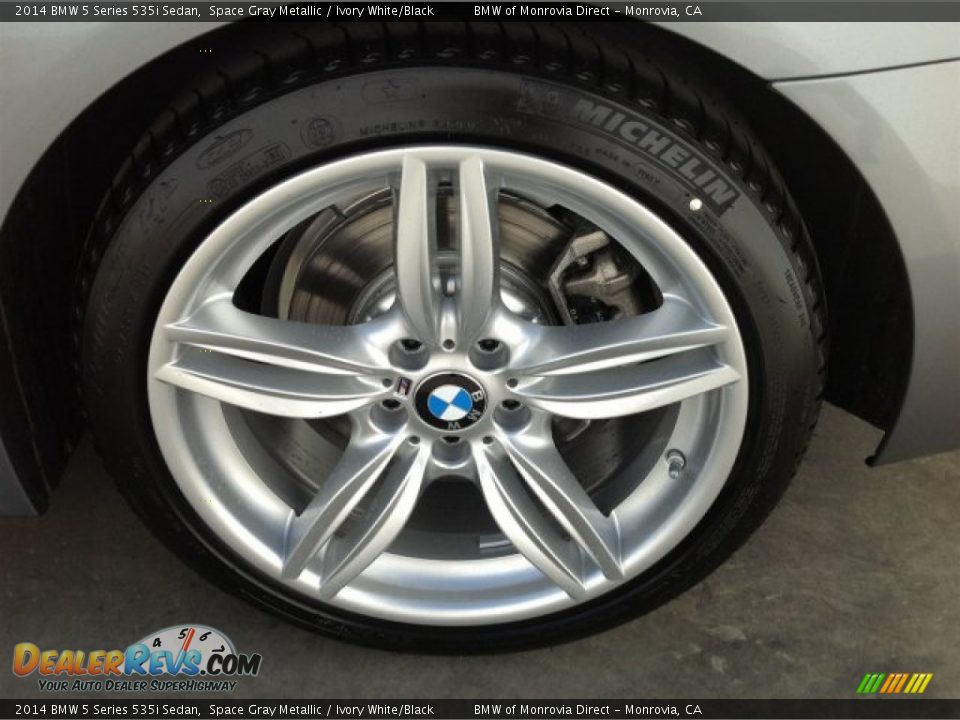 2014 BMW 5 Series 535i Sedan Space Gray Metallic / Ivory White/Black Photo #4