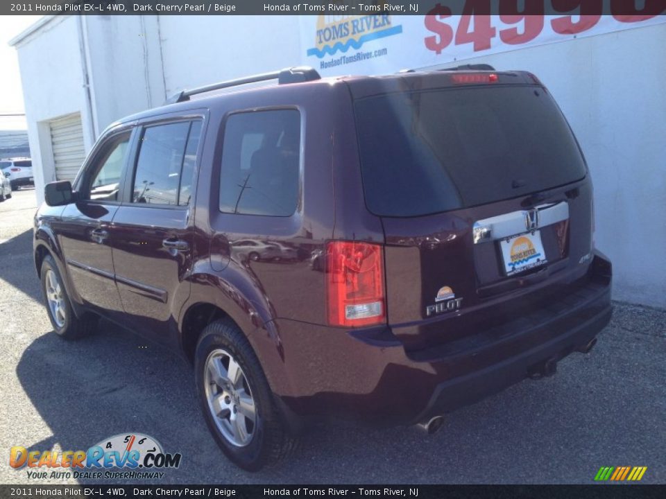 2011 Honda Pilot EX-L 4WD Dark Cherry Pearl / Beige Photo #7