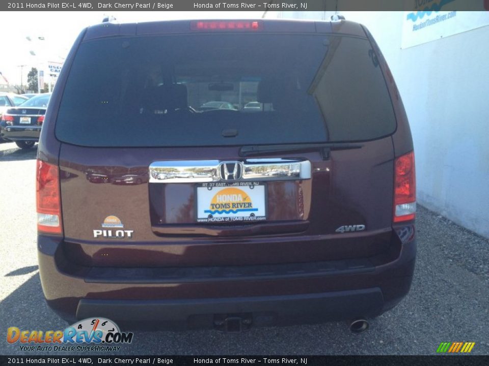 2011 Honda Pilot EX-L 4WD Dark Cherry Pearl / Beige Photo #8