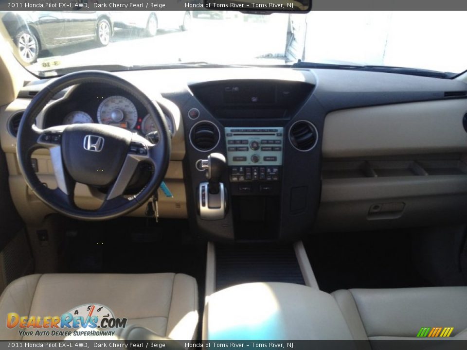 2011 Honda Pilot EX-L 4WD Dark Cherry Pearl / Beige Photo #14