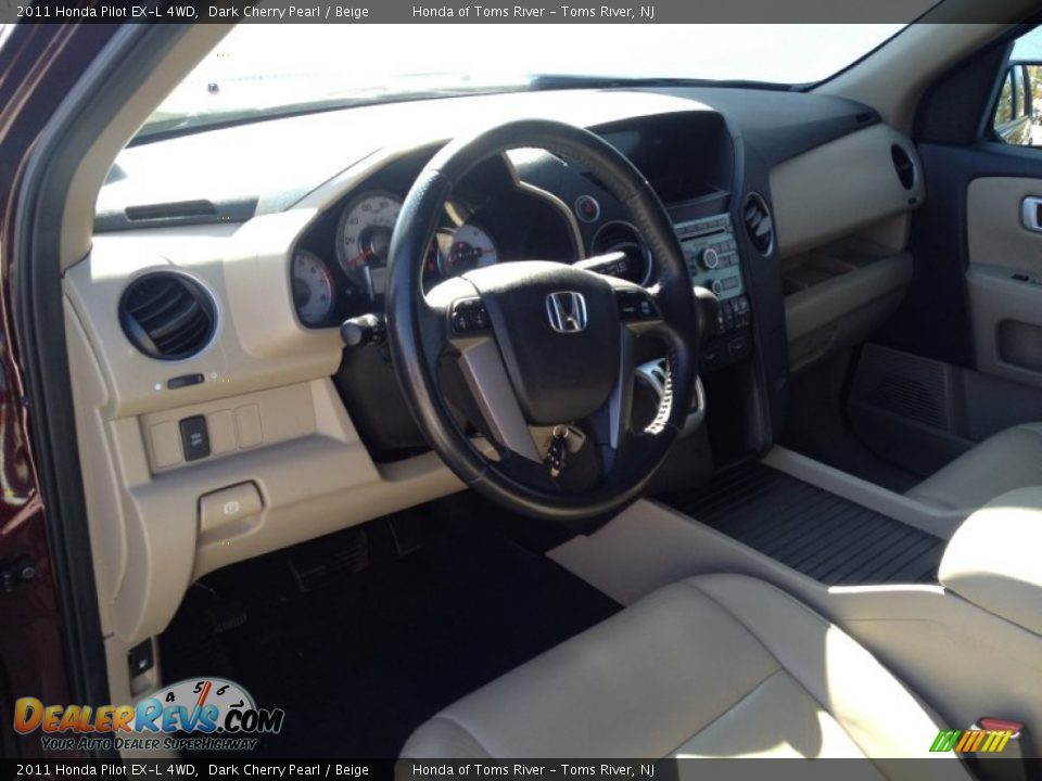 2011 Honda Pilot EX-L 4WD Dark Cherry Pearl / Beige Photo #16