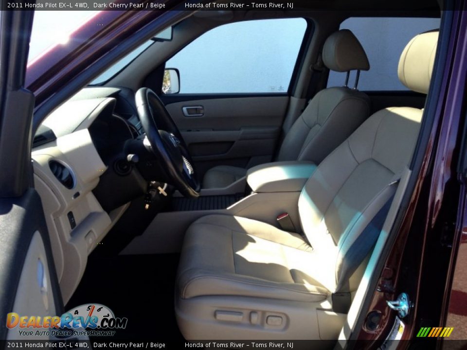 2011 Honda Pilot EX-L 4WD Dark Cherry Pearl / Beige Photo #18