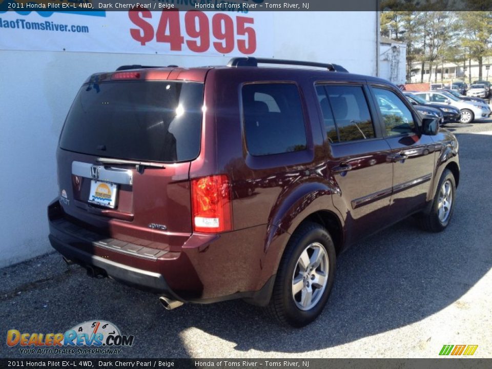 2011 Honda Pilot EX-L 4WD Dark Cherry Pearl / Beige Photo #23