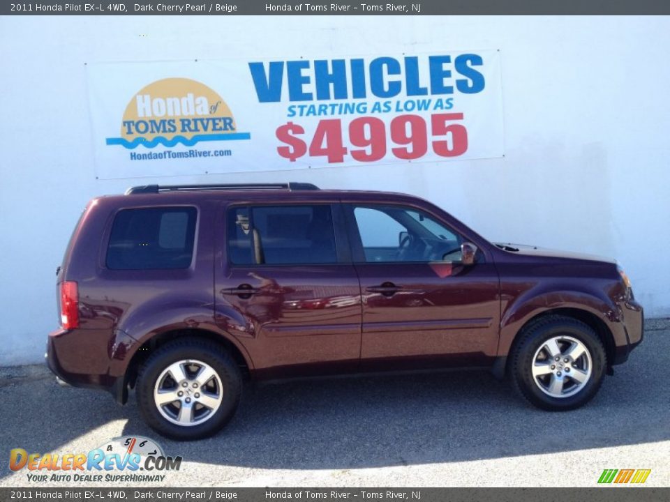 2011 Honda Pilot EX-L 4WD Dark Cherry Pearl / Beige Photo #26