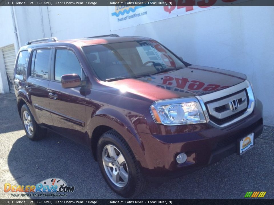 2011 Honda Pilot EX-L 4WD Dark Cherry Pearl / Beige Photo #27