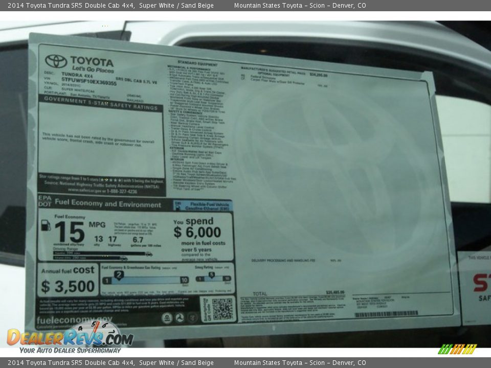 2014 Toyota Tundra SR5 Double Cab 4x4 Super White / Sand Beige Photo #10
