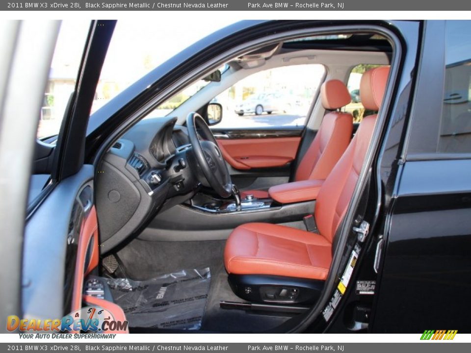 2011 BMW X3 xDrive 28i Black Sapphire Metallic / Chestnut Nevada Leather Photo #10