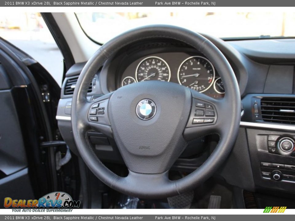 2011 BMW X3 xDrive 28i Black Sapphire Metallic / Chestnut Nevada Leather Photo #15