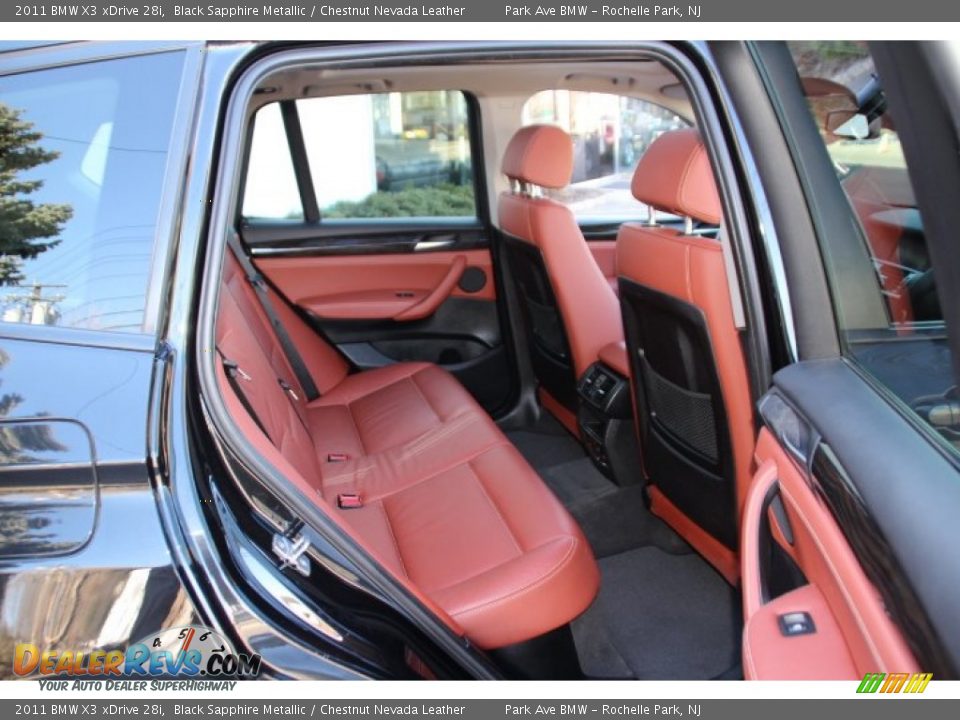 2011 BMW X3 xDrive 28i Black Sapphire Metallic / Chestnut Nevada Leather Photo #23