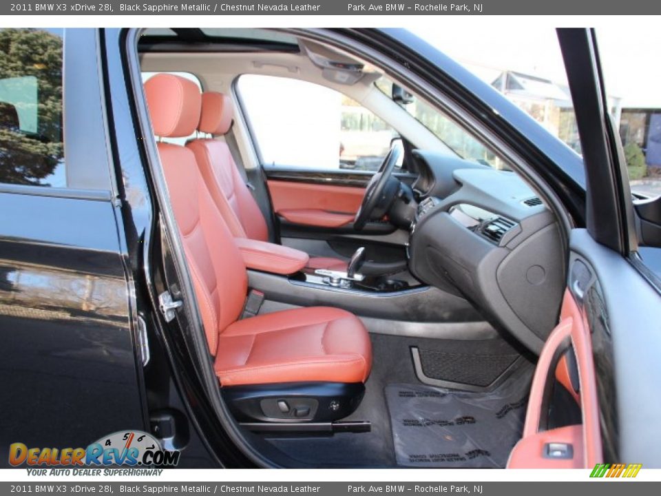 2011 BMW X3 xDrive 28i Black Sapphire Metallic / Chestnut Nevada Leather Photo #26