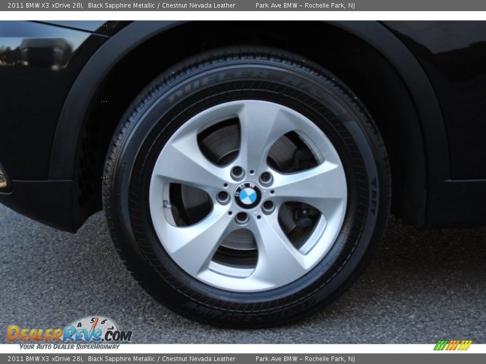 2011 BMW X3 xDrive 28i Black Sapphire Metallic / Chestnut Nevada Leather Photo #30