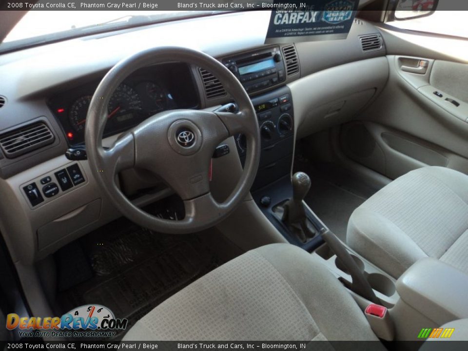 2008 Toyota Corolla CE Phantom Gray Pearl / Beige Photo #15