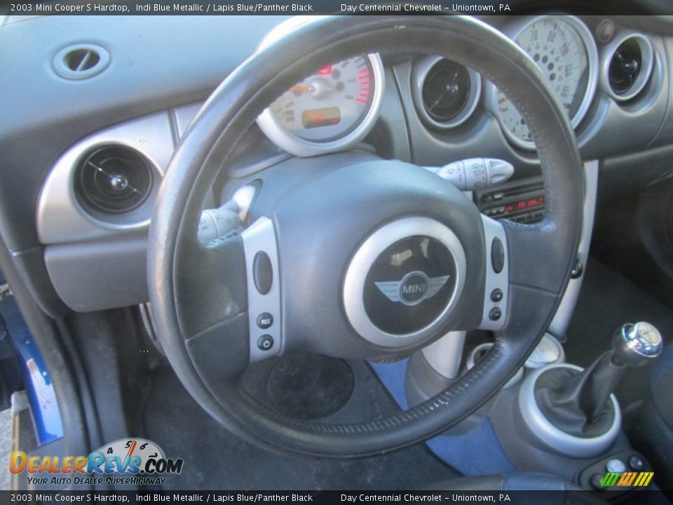 2003 Mini Cooper S Hardtop Indi Blue Metallic / Lapis Blue/Panther Black Photo #14