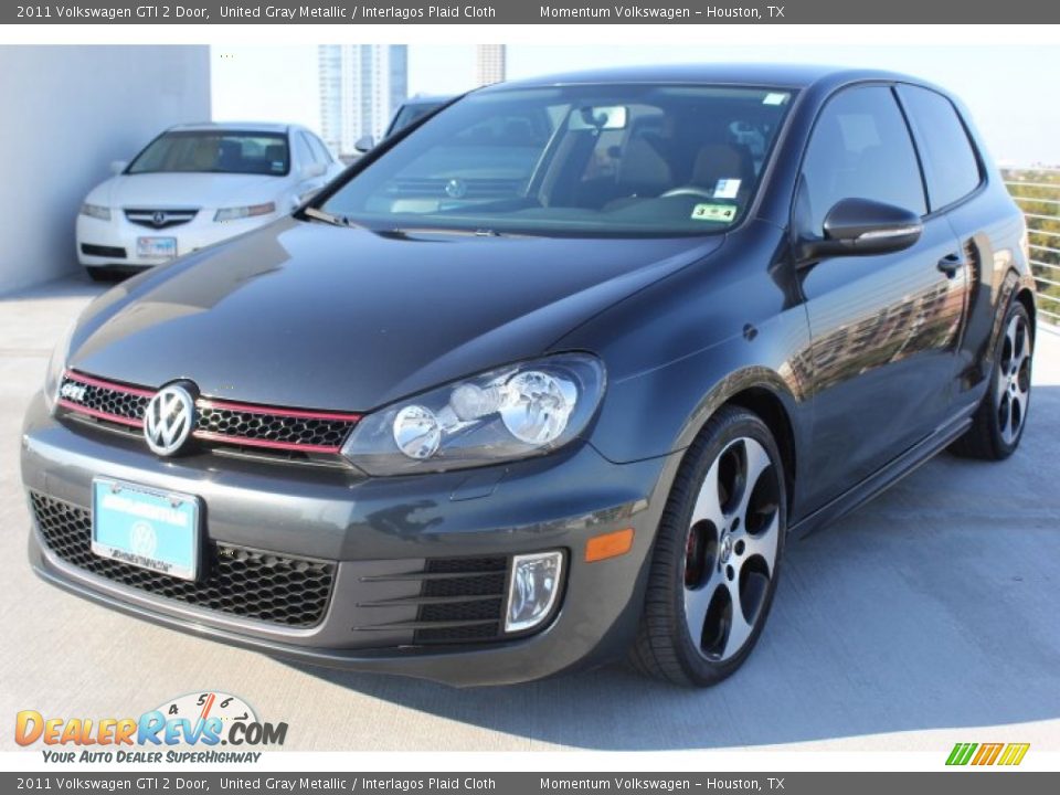 2011 Volkswagen GTI 2 Door United Gray Metallic / Interlagos Plaid Cloth Photo #3
