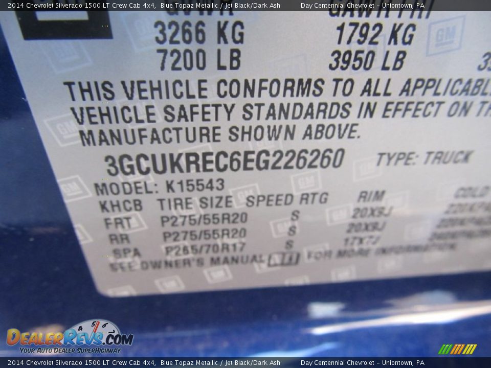 2014 Chevrolet Silverado 1500 LT Crew Cab 4x4 Blue Topaz Metallic / Jet Black/Dark Ash Photo #18