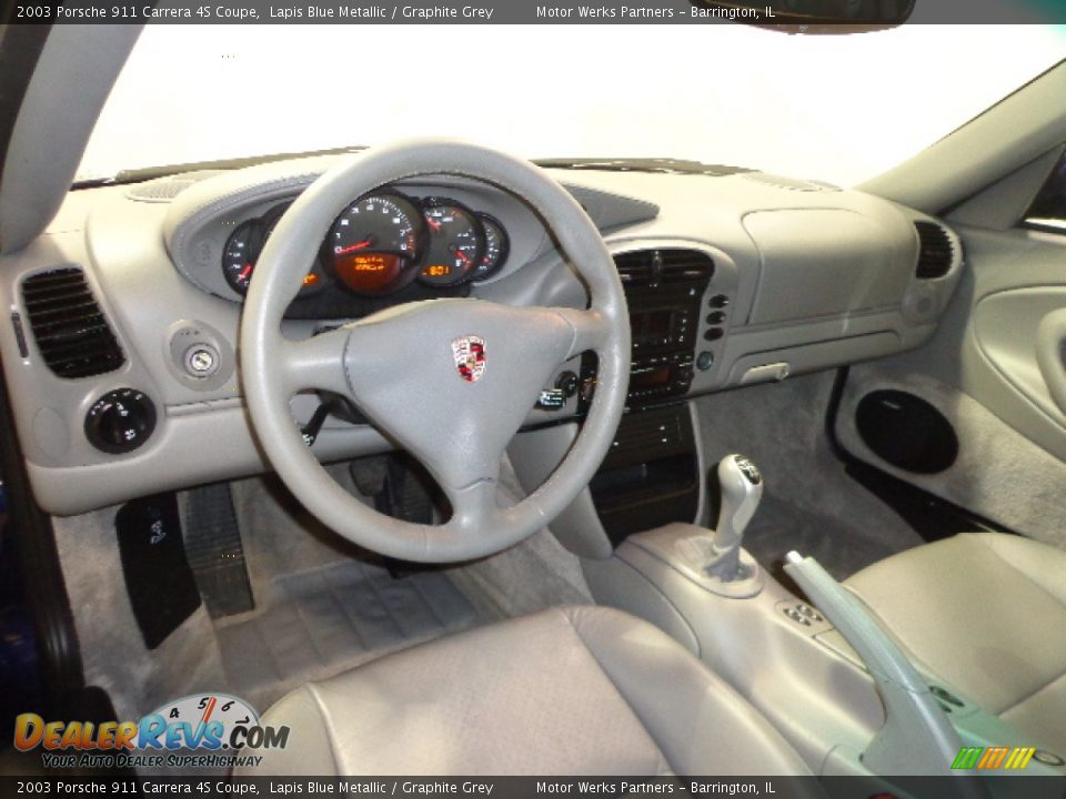 2003 Porsche 911 Carrera 4S Coupe Lapis Blue Metallic / Graphite Grey Photo #26