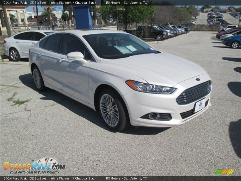 2014 Ford Fusion SE EcoBoost White Platinum / Charcoal Black Photo #6