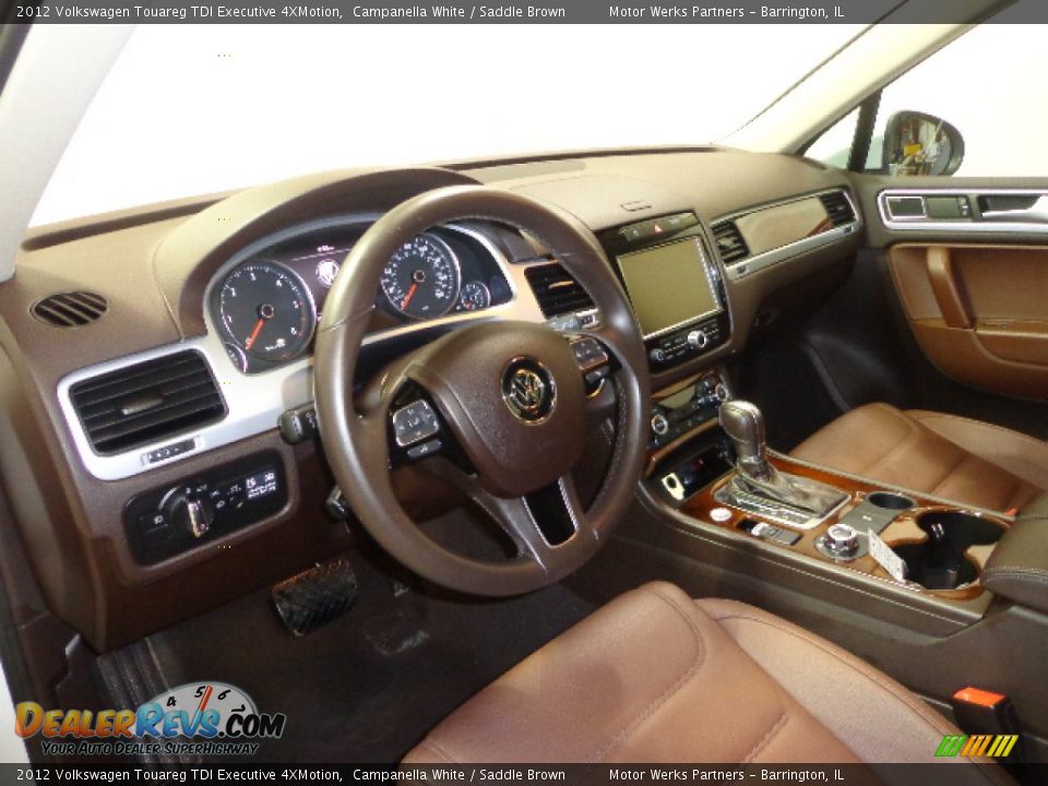 2012 Volkswagen Touareg TDI Executive 4XMotion Campanella White / Saddle Brown Photo #22
