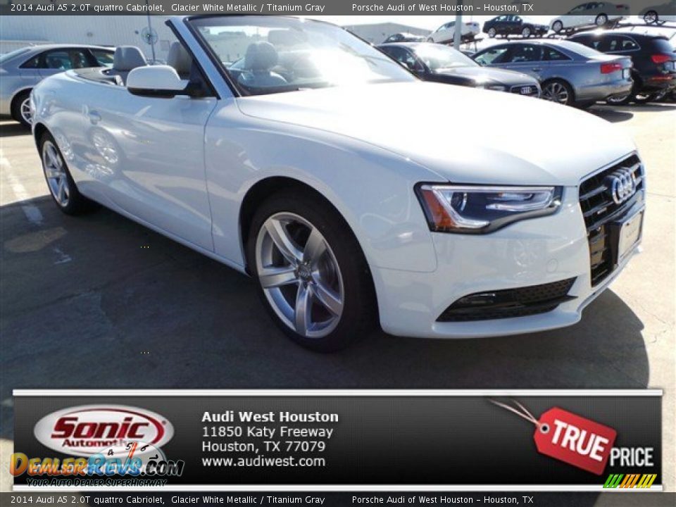 2014 Audi A5 2.0T quattro Cabriolet Glacier White Metallic / Titanium Gray Photo #1