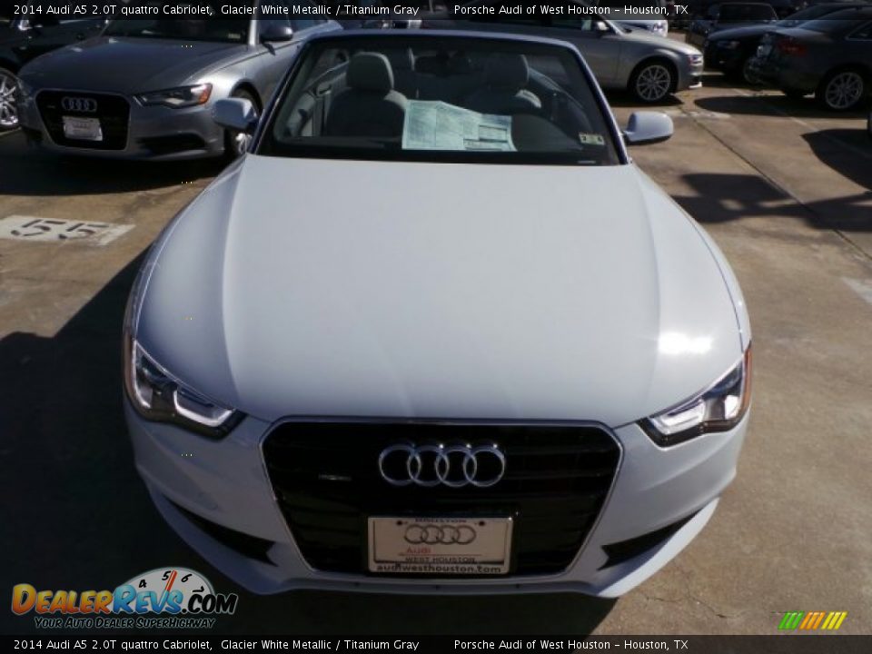2014 Audi A5 2.0T quattro Cabriolet Glacier White Metallic / Titanium Gray Photo #2
