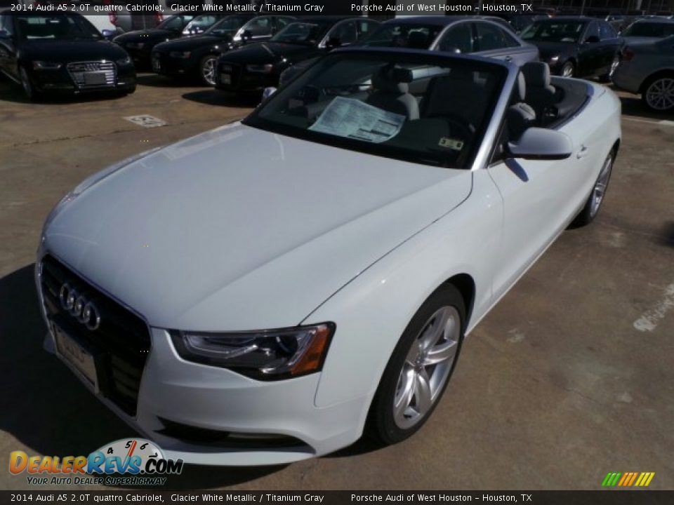 2014 Audi A5 2.0T quattro Cabriolet Glacier White Metallic / Titanium Gray Photo #3