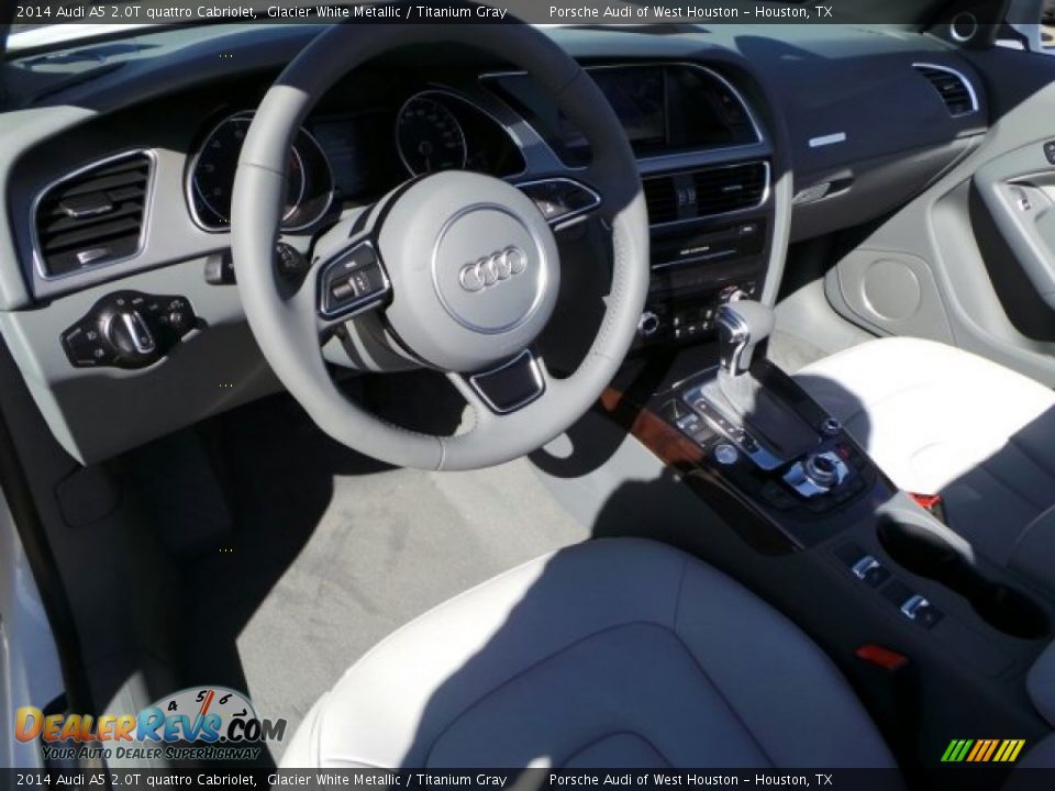 2014 Audi A5 2.0T quattro Cabriolet Glacier White Metallic / Titanium Gray Photo #12