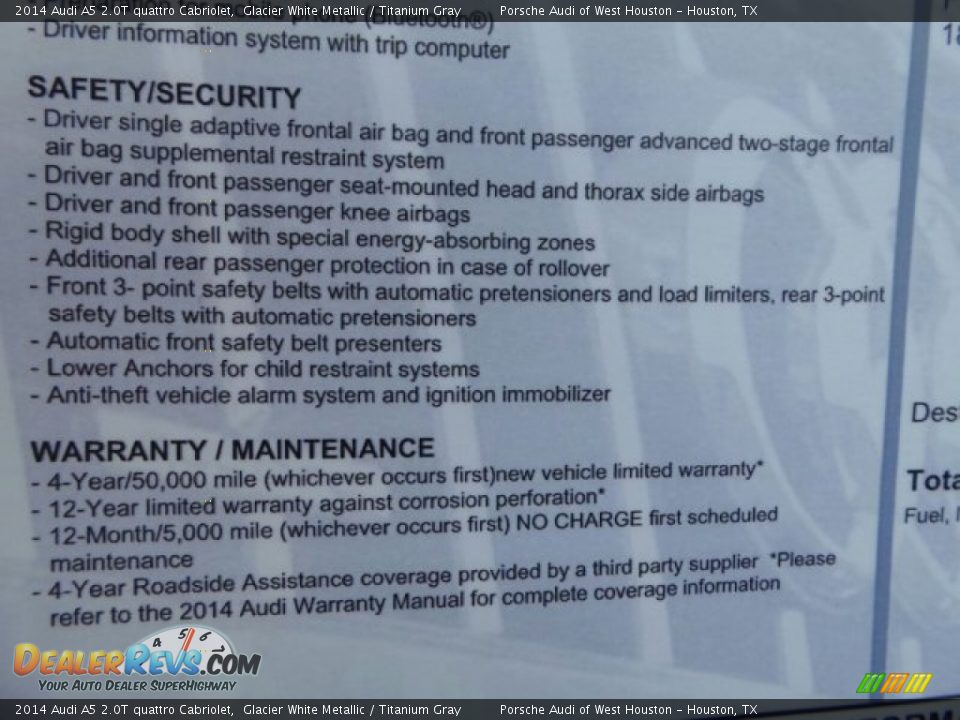 2014 Audi A5 2.0T quattro Cabriolet Glacier White Metallic / Titanium Gray Photo #36