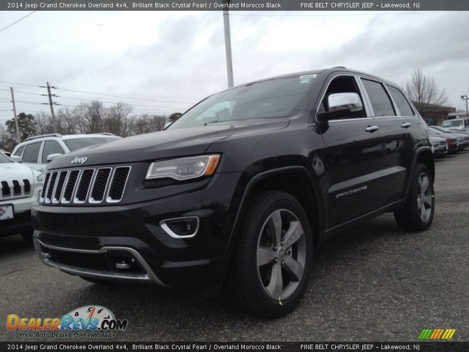 2014 Jeep Grand Cherokee Overland 4x4 Brilliant Black Crystal Pearl / Overland Morocco Black Photo #1