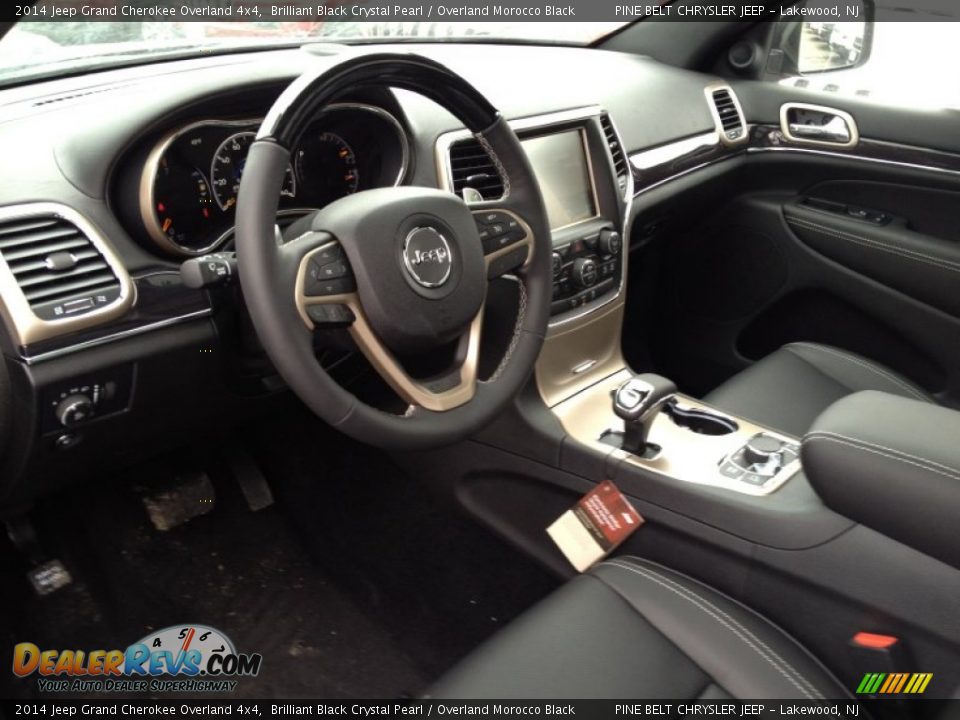 2014 Jeep Grand Cherokee Overland 4x4 Brilliant Black Crystal Pearl / Overland Morocco Black Photo #6