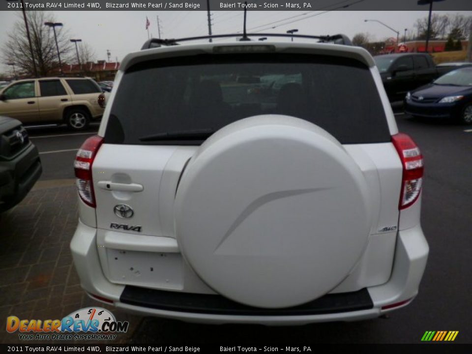 2011 Toyota RAV4 Limited 4WD Blizzard White Pearl / Sand Beige Photo #5
