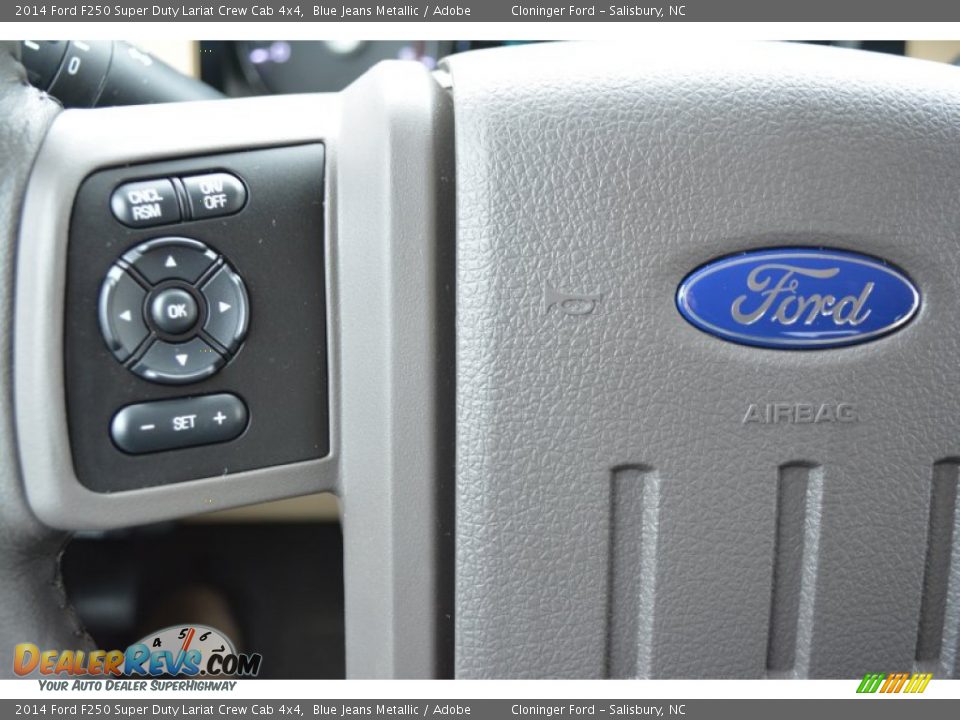 2014 Ford F250 Super Duty Lariat Crew Cab 4x4 Blue Jeans Metallic / Adobe Photo #31