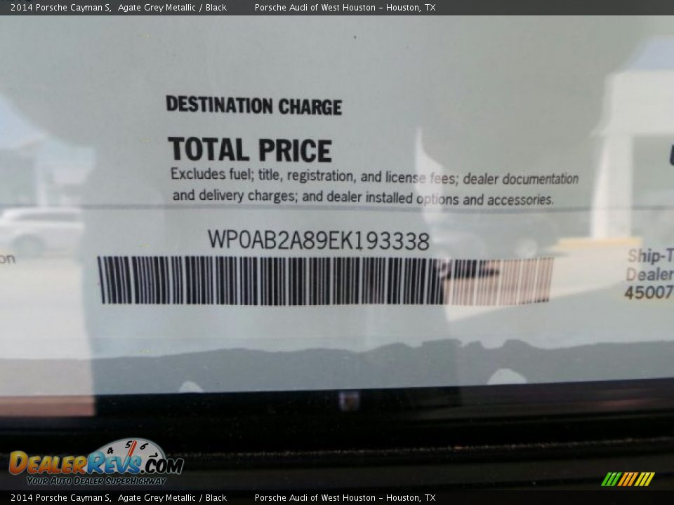 2014 Porsche Cayman S Agate Grey Metallic / Black Photo #30