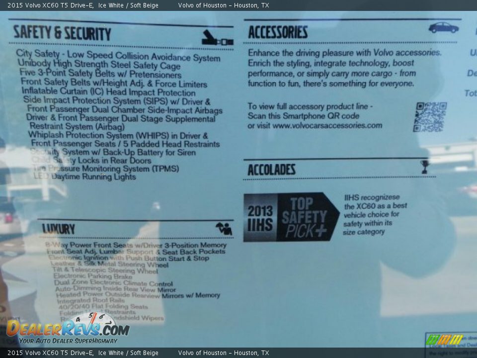 2015 Volvo XC60 T5 Drive-E Ice White / Soft Beige Photo #35