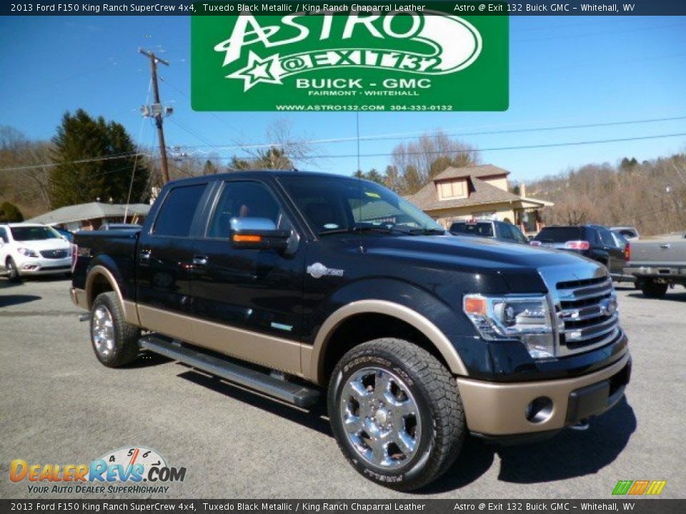 2013 Ford F150 King Ranch SuperCrew 4x4 Tuxedo Black Metallic / King Ranch Chaparral Leather Photo #1