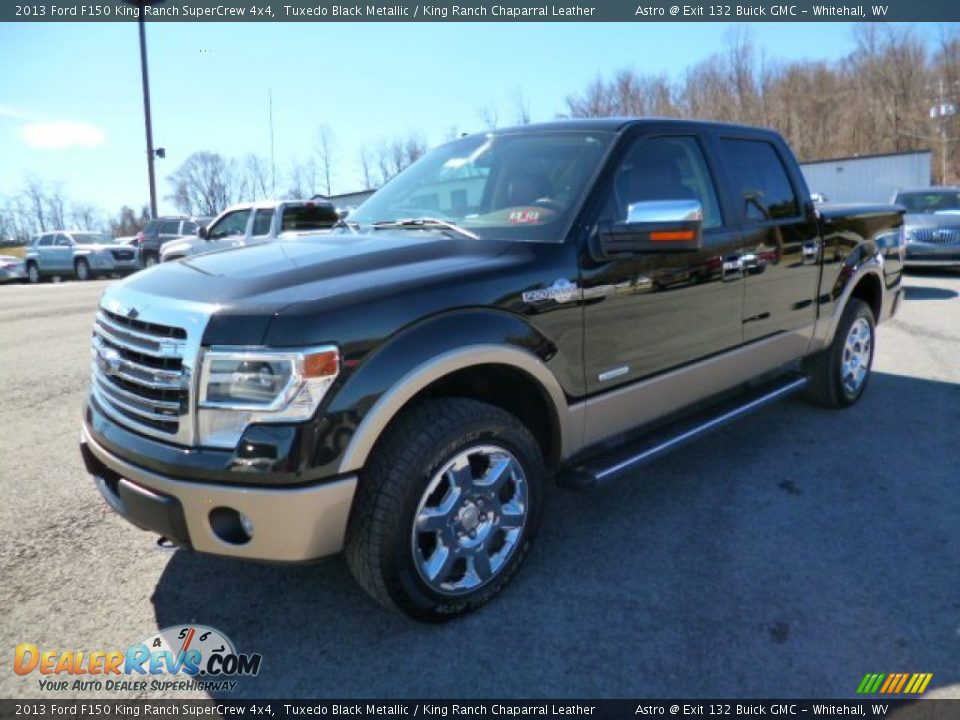 2013 Ford F150 King Ranch SuperCrew 4x4 Tuxedo Black Metallic / King Ranch Chaparral Leather Photo #3