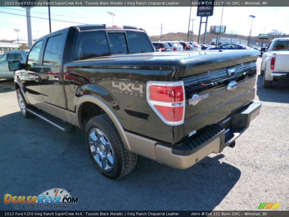 2013 Ford F150 King Ranch SuperCrew 4x4 Tuxedo Black Metallic / King Ranch Chaparral Leather Photo #4