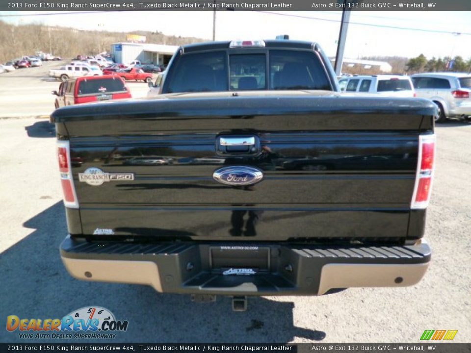 2013 Ford F150 King Ranch SuperCrew 4x4 Tuxedo Black Metallic / King Ranch Chaparral Leather Photo #5